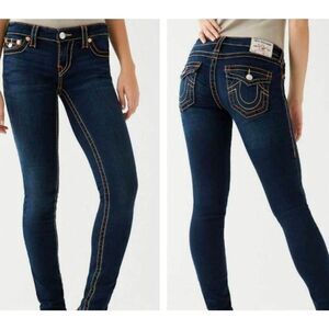 TRUE RELIGION Slim Straight Contour Dark Wash Jeans Size 26